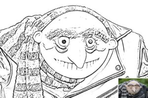 Grue colouring sheet preview