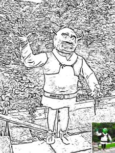 Preview of Shrek colouring sheet